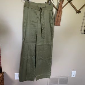 High Rise Wide-Leg Linen Cotton Pant